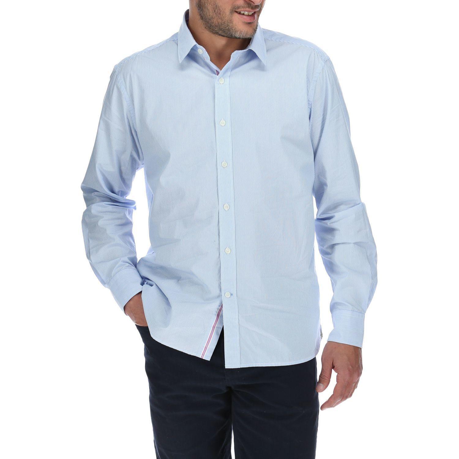 Camisa Hombre Stripe Celeste-0