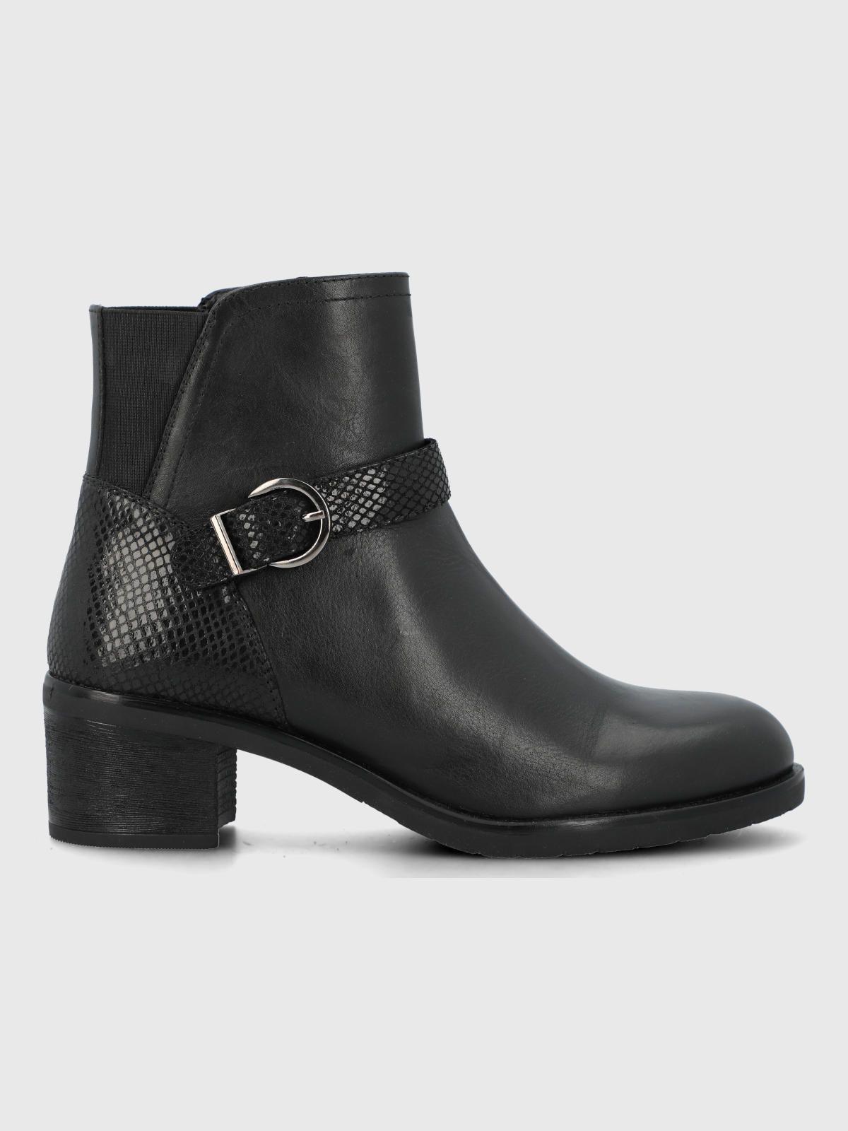 Botin Cuero Mujer Else Negro-1