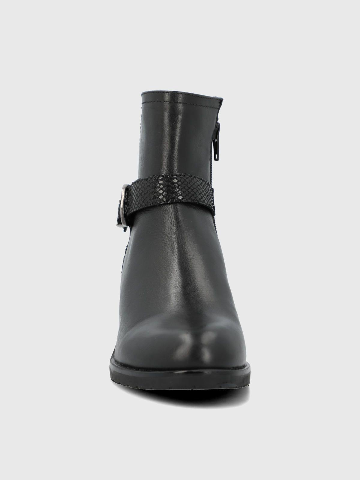 Botin Cuero Mujer Else Negro-3