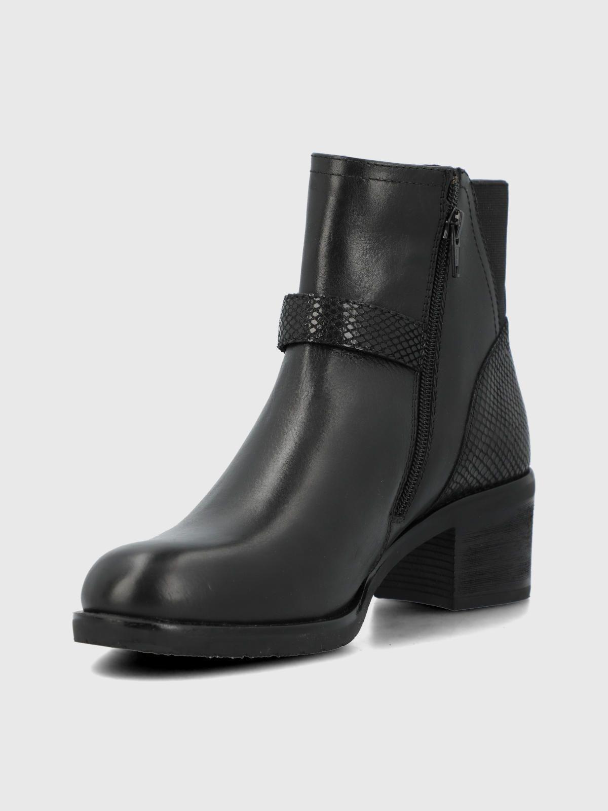 Botin Cuero Mujer Else Negro-5