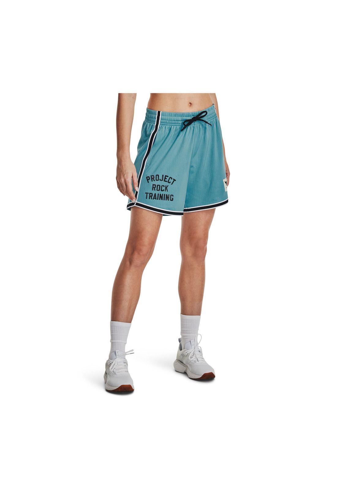 Short Training Project Rock Penny Mesh Celeste Mujer-0