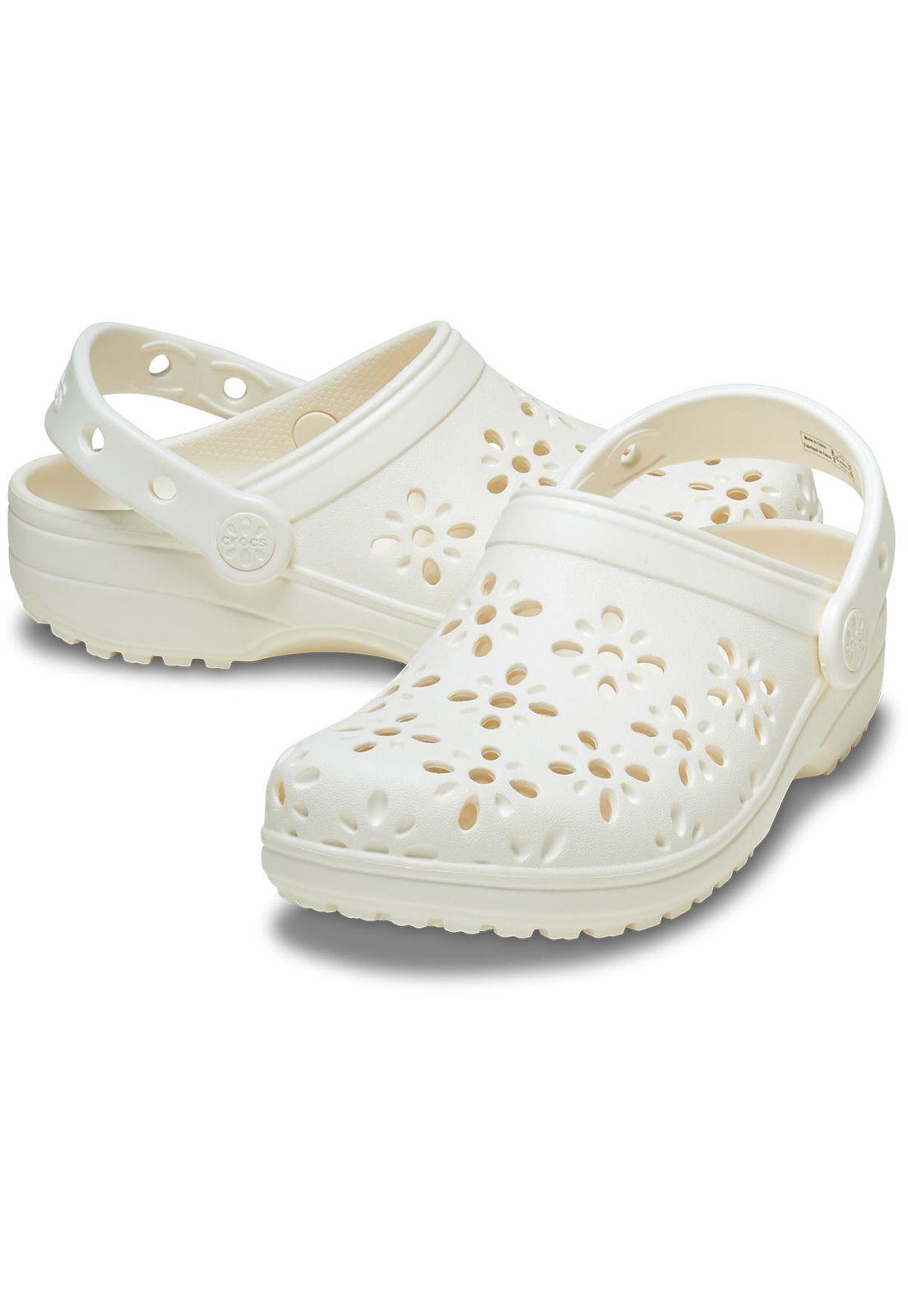 Zueco Crocs Niña Classic Clog Blanco-3