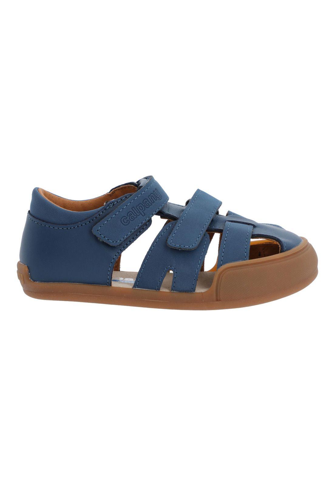 Sandalia Cuero Ergonómica Niño Kentucky Azul-1
