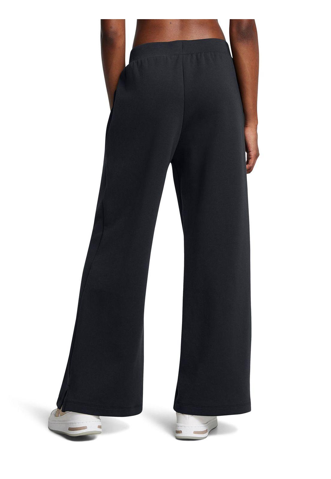 Pantalón Ua Unstoppable Fleece Wide Leg Negro Para Muje-4