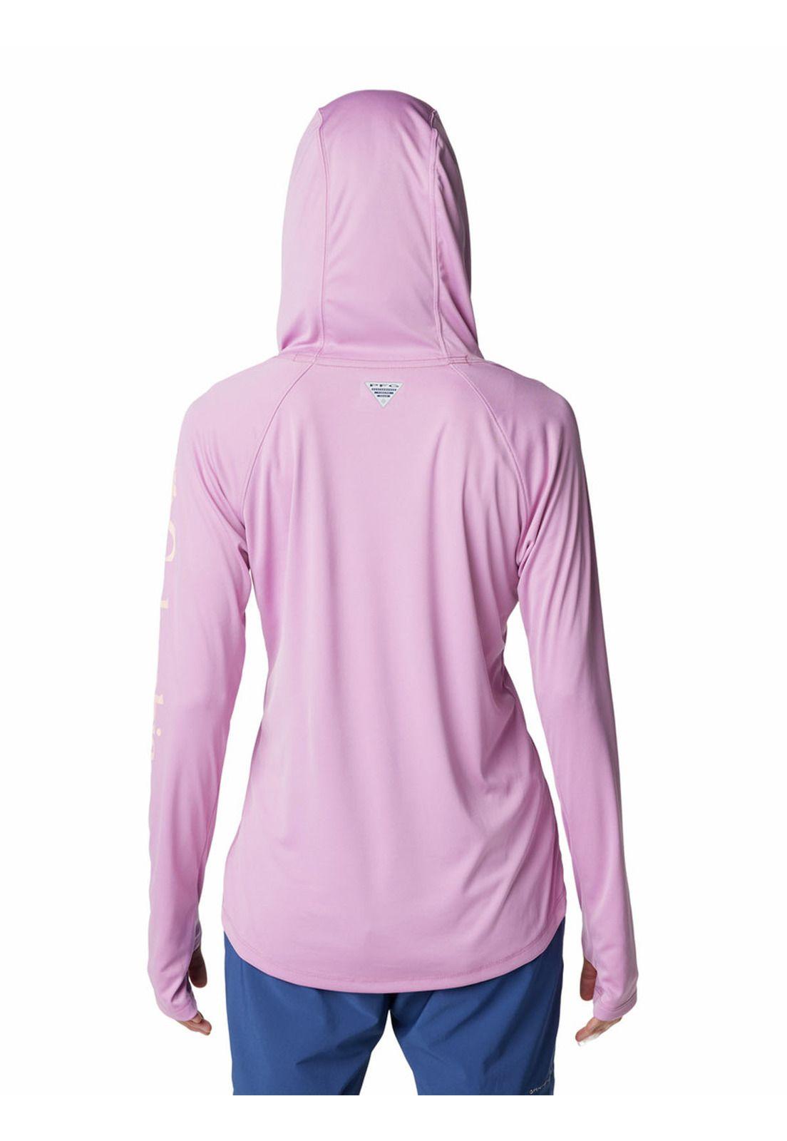 Polera Mujer Pfg Tidal Tee Hoodie Rosado-6