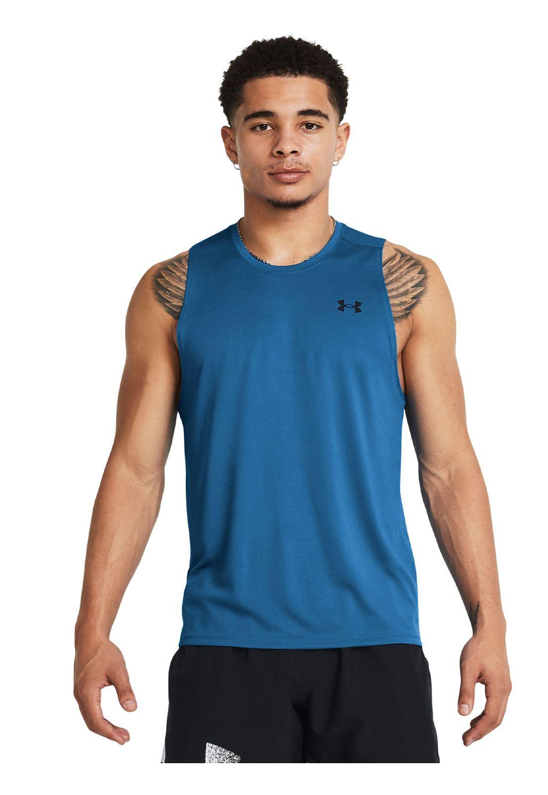 Polera Sin Mangas UA Tech para Hombre Azul-0