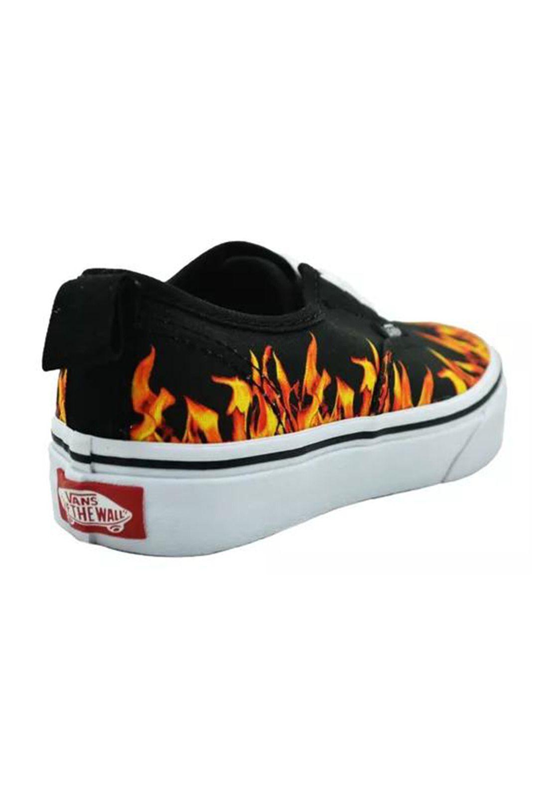 Zapatilla Unisex Authentic Flame Black-4