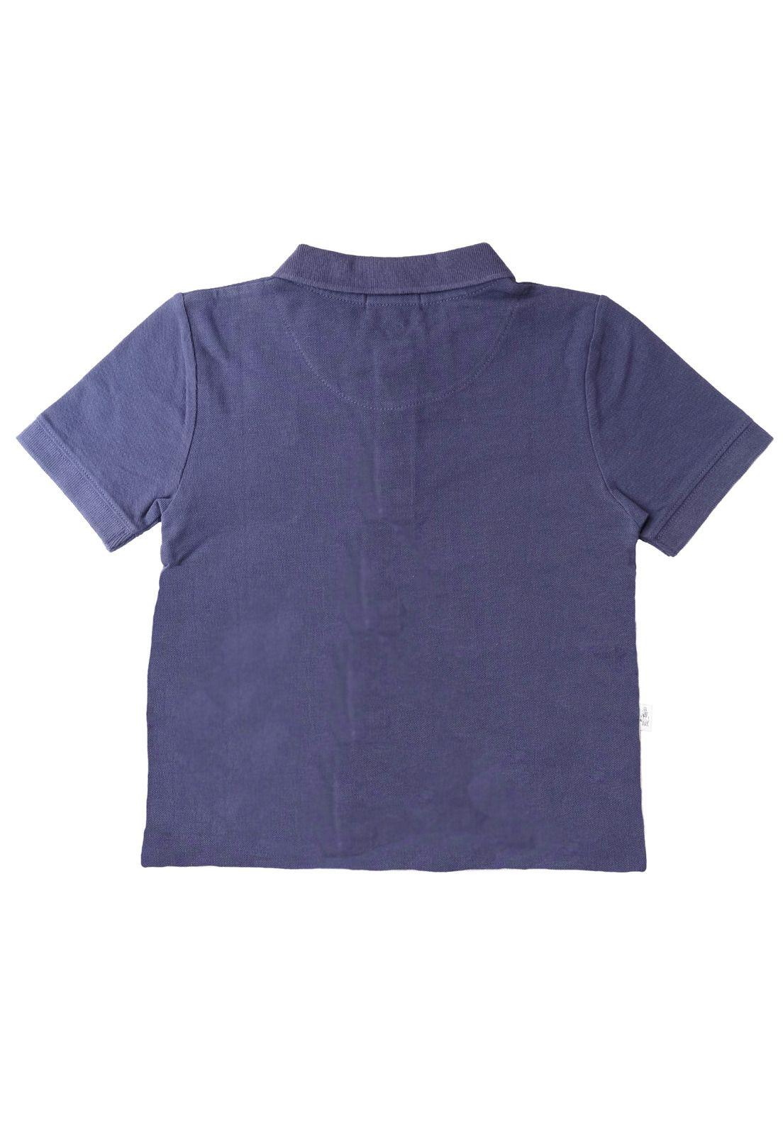 Polera Piqué Niño Algodón Azul-1