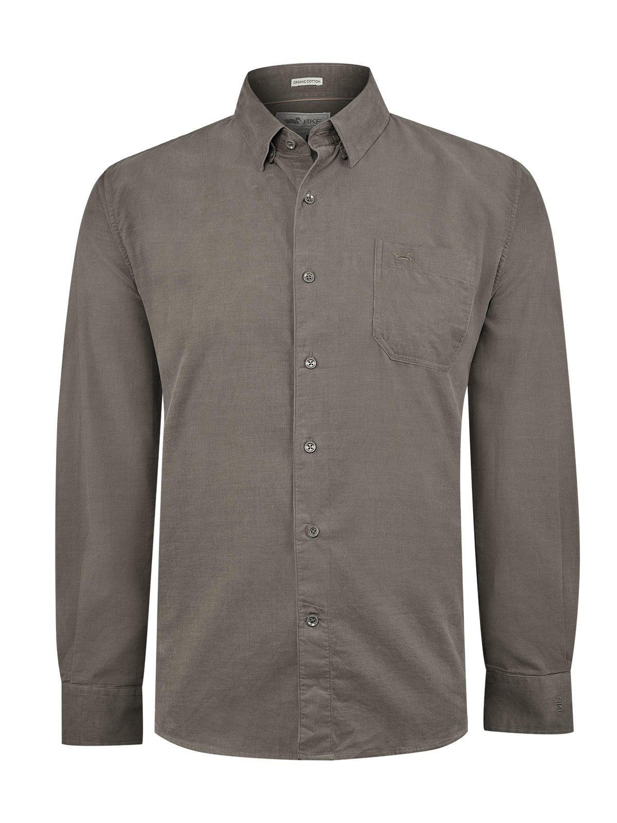 Camisa Algodón Orgánico Hombre Corduroy Gris-0