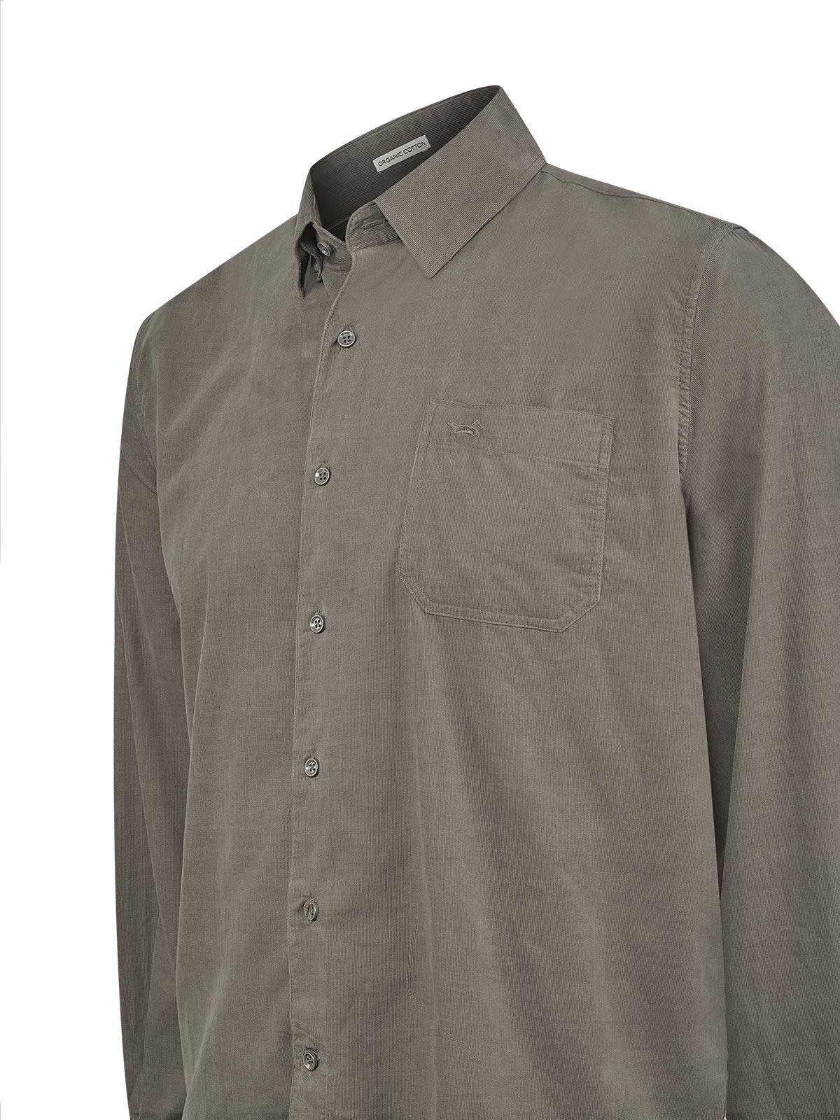 Camisa Algodón Orgánico Hombre Corduroy Gris-3