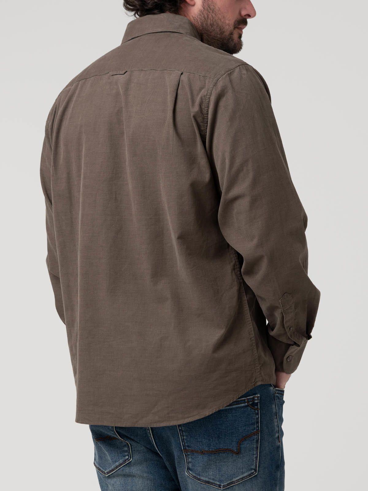 Camisa Algodón Orgánico Hombre Corduroy Gris-5