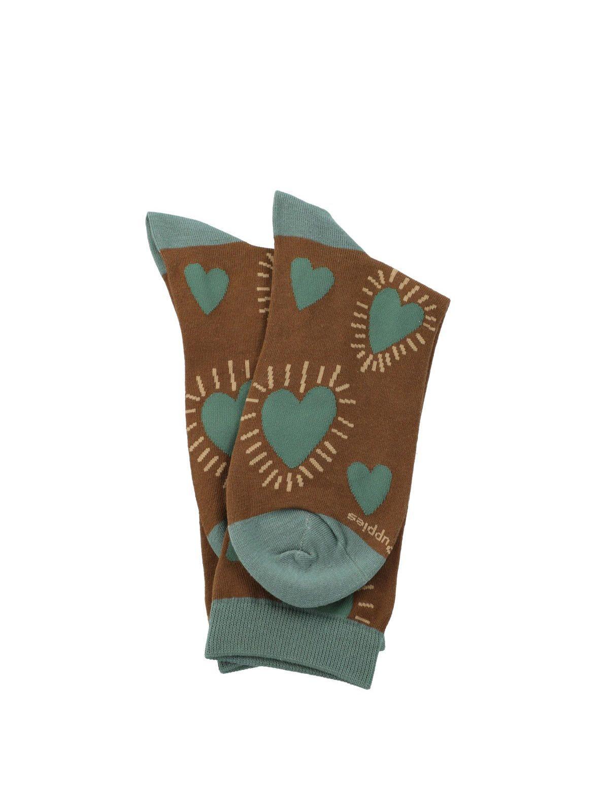 Calcetín Algodón Mujer C Heart Café-2