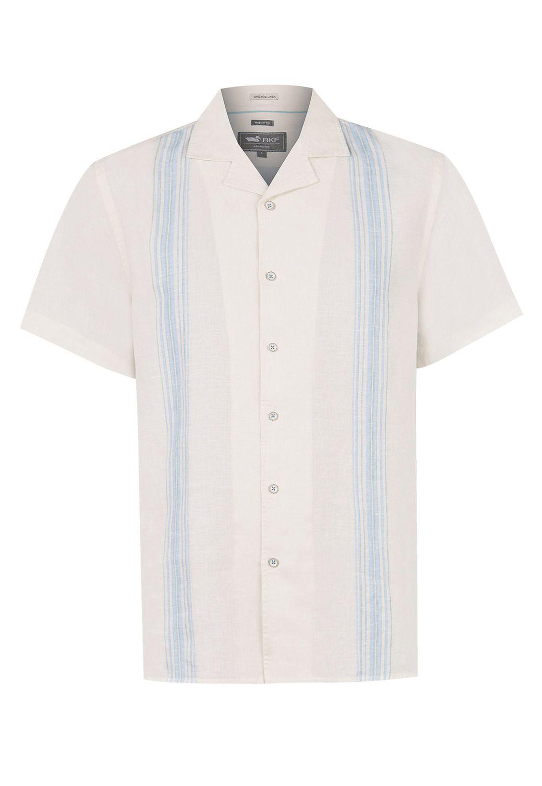camisa Lino Orgánico Beige Bragastripe Hombre -0