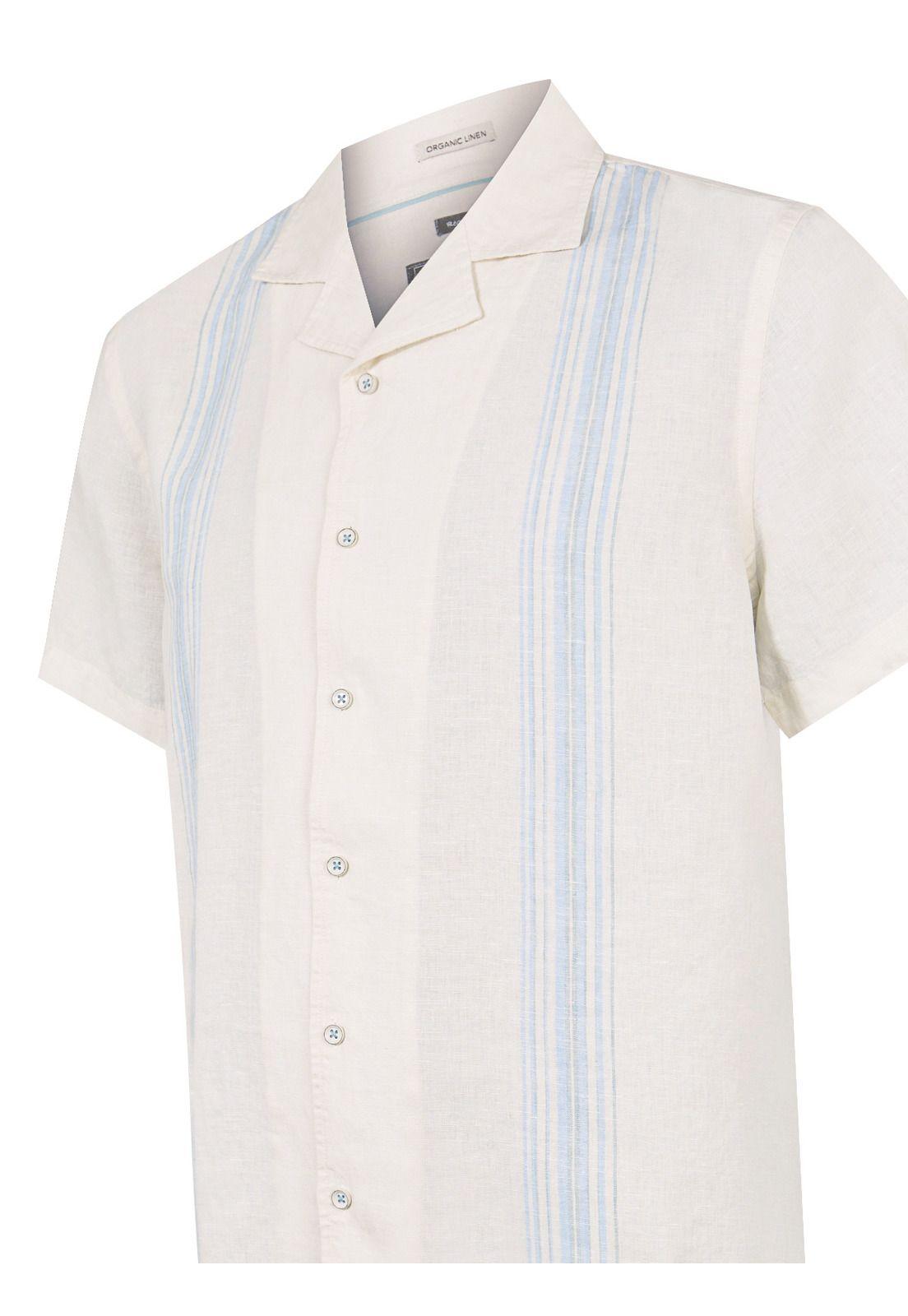 camisa Lino Orgánico Beige Bragastripe Hombre -3