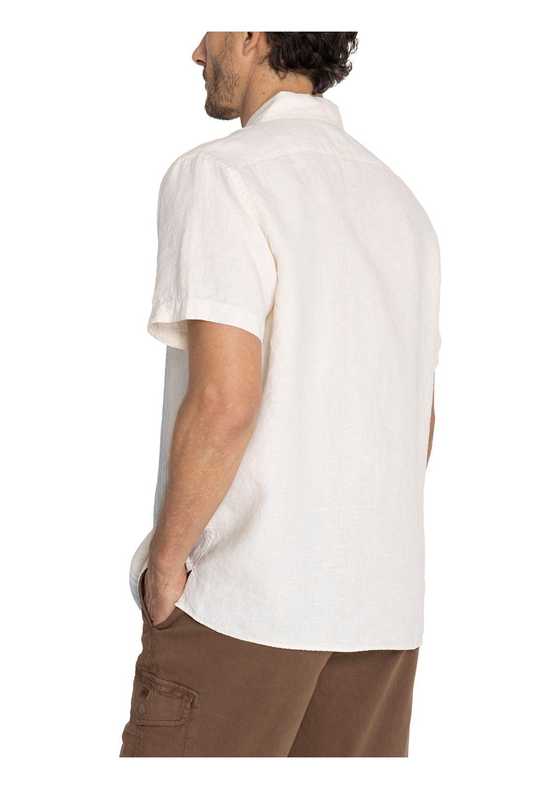 camisa Lino Orgánico Beige Bragastripe Hombre -7