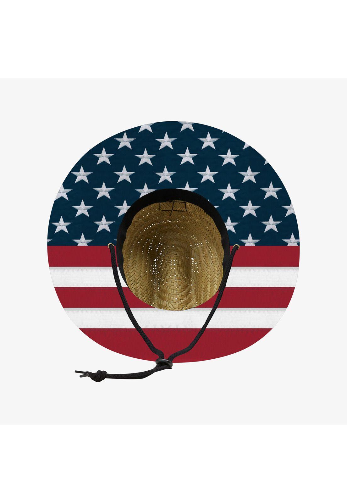 Sombrero Paja Hombre Tides Print July Azul-2