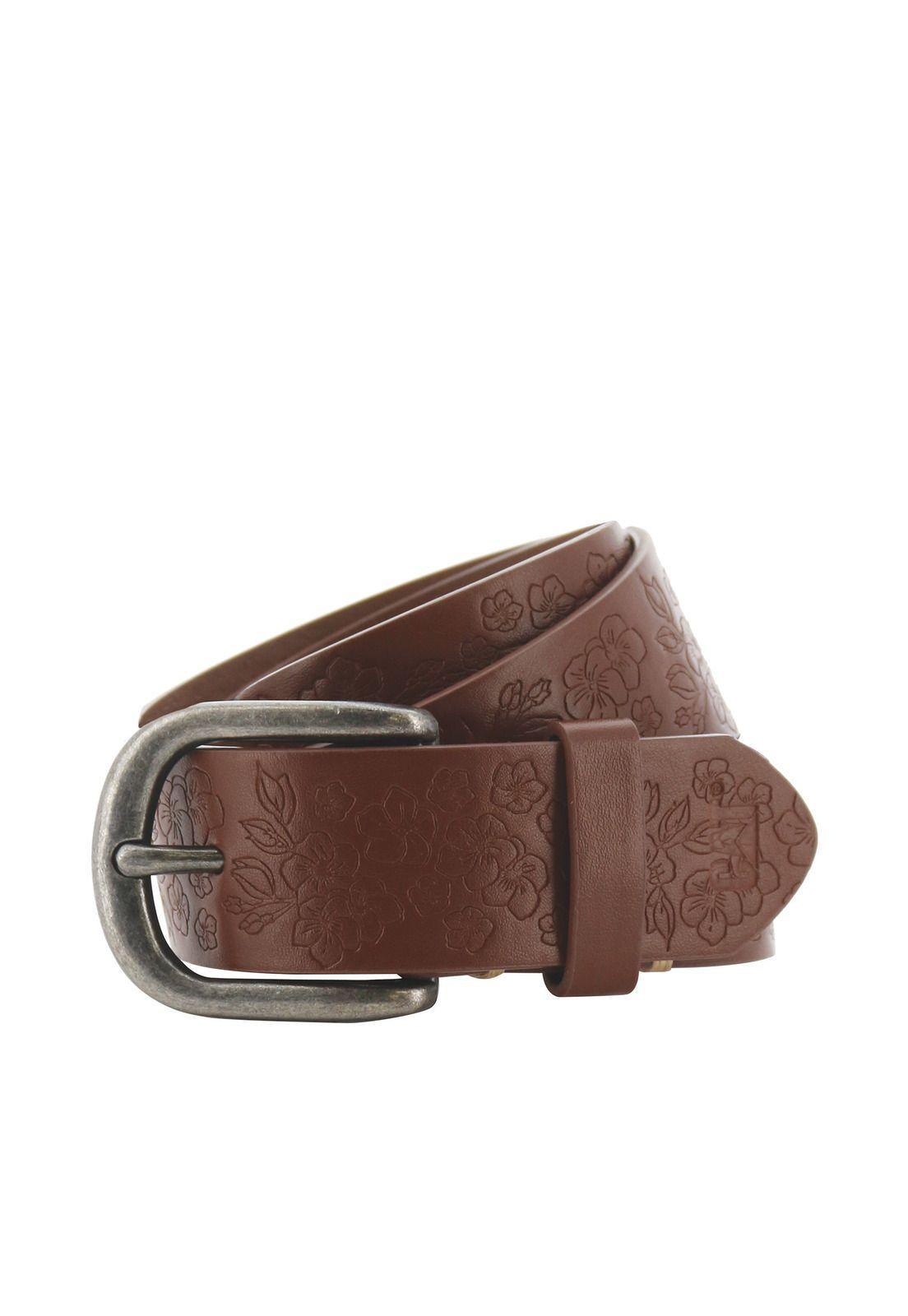 Cinturon Mujer Nyos Embossed Belt Café-0