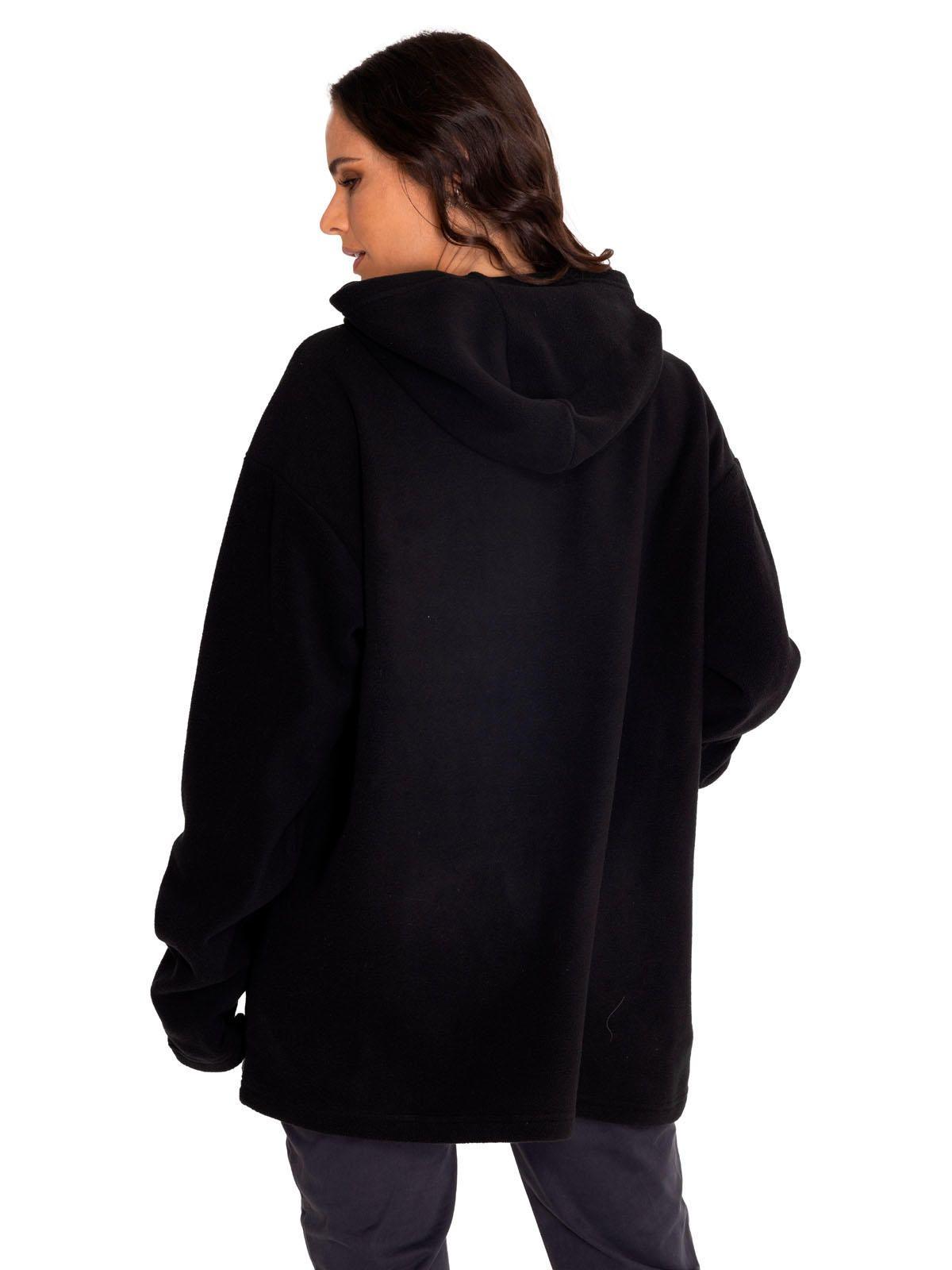Polerón Unisex Microfleece Pullover Hoodie Negro-6