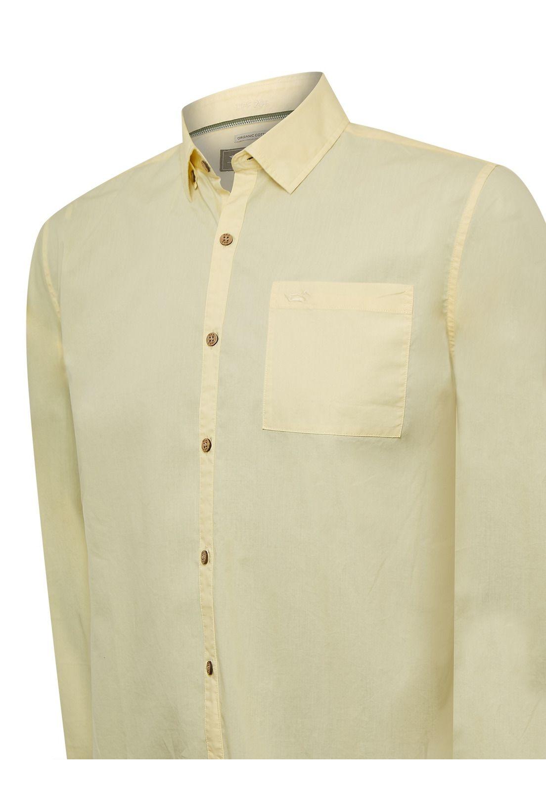 Camisa Algodón Org Hombre Galiton Amarillo-3