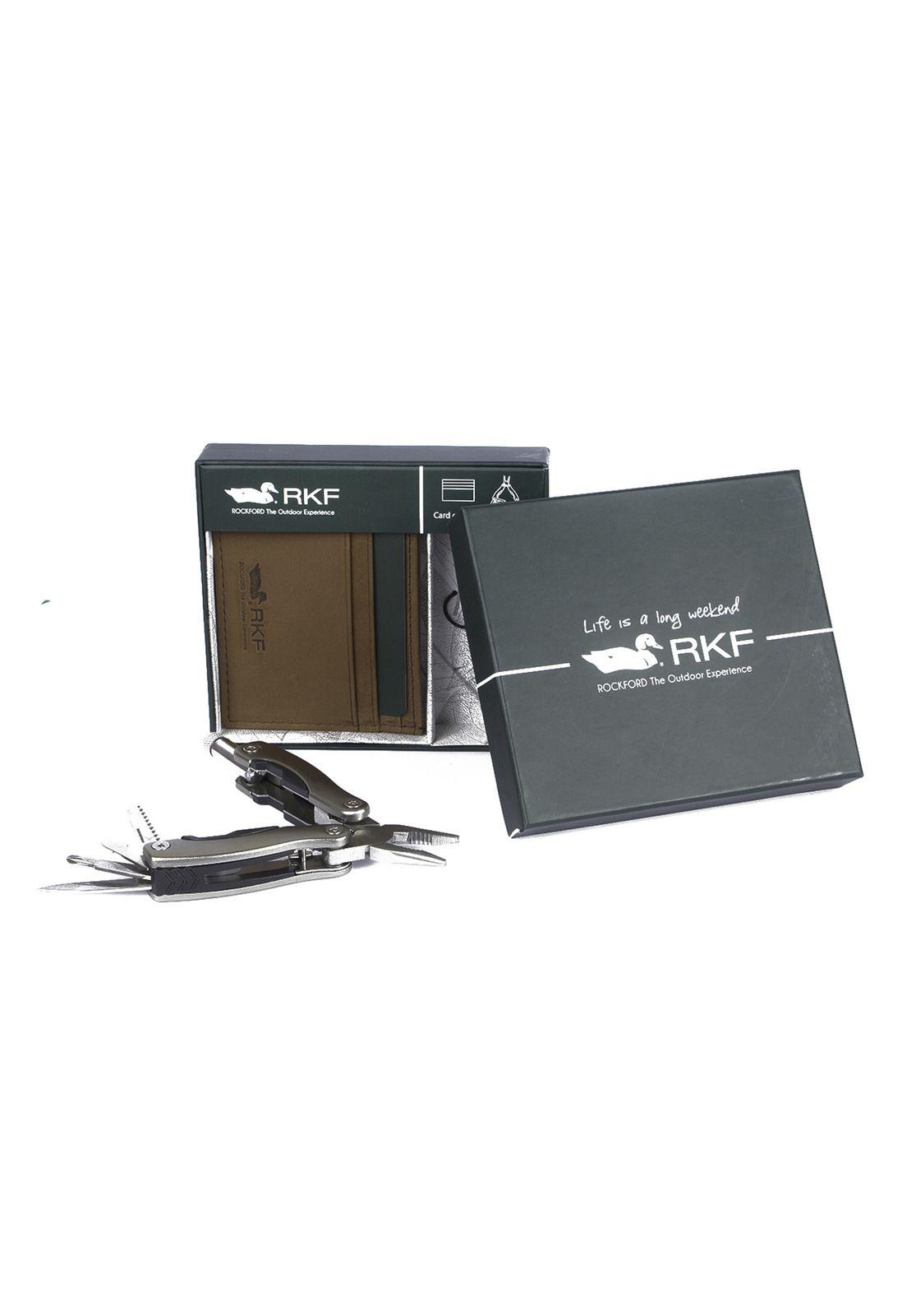 Billetera Cuero Cardholder Café Hombre Rockford-1