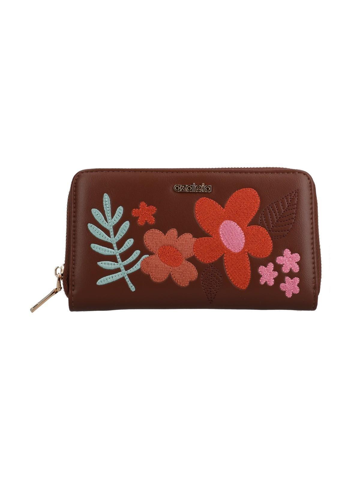 Billetera Mujer Flower Wallet Café-0