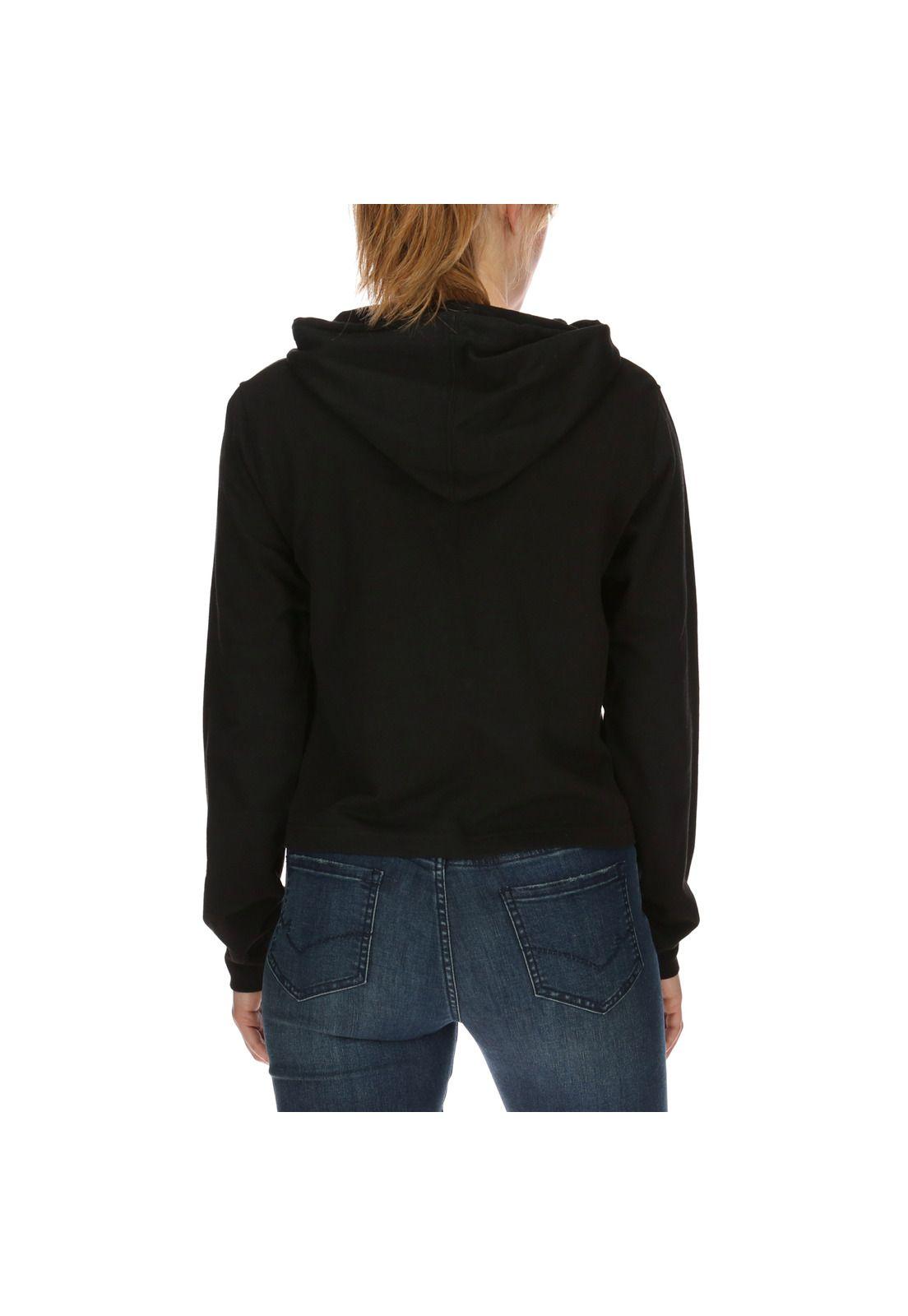 Polerón Mujer Cropped Caterpillar Sweatshirt Algodón Negro-2