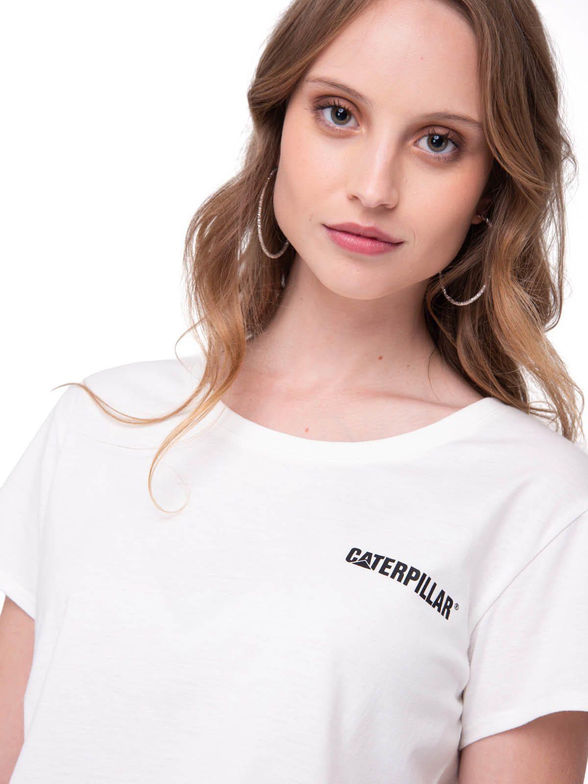 Polera MC Mujer W Caterpillar Logo T Blanco-3