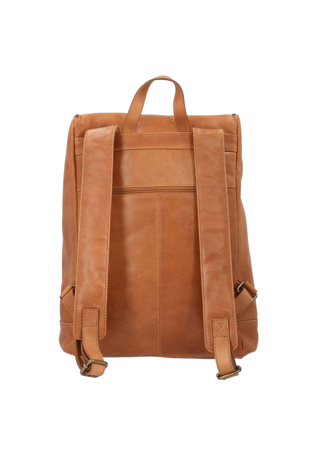 Mochila Cuero Hombre Omi Poe Back Café-3