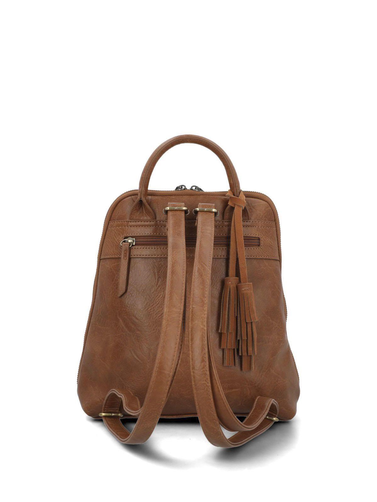 Mochila Ecocuero Mujer Laerke Back Caramelo-2