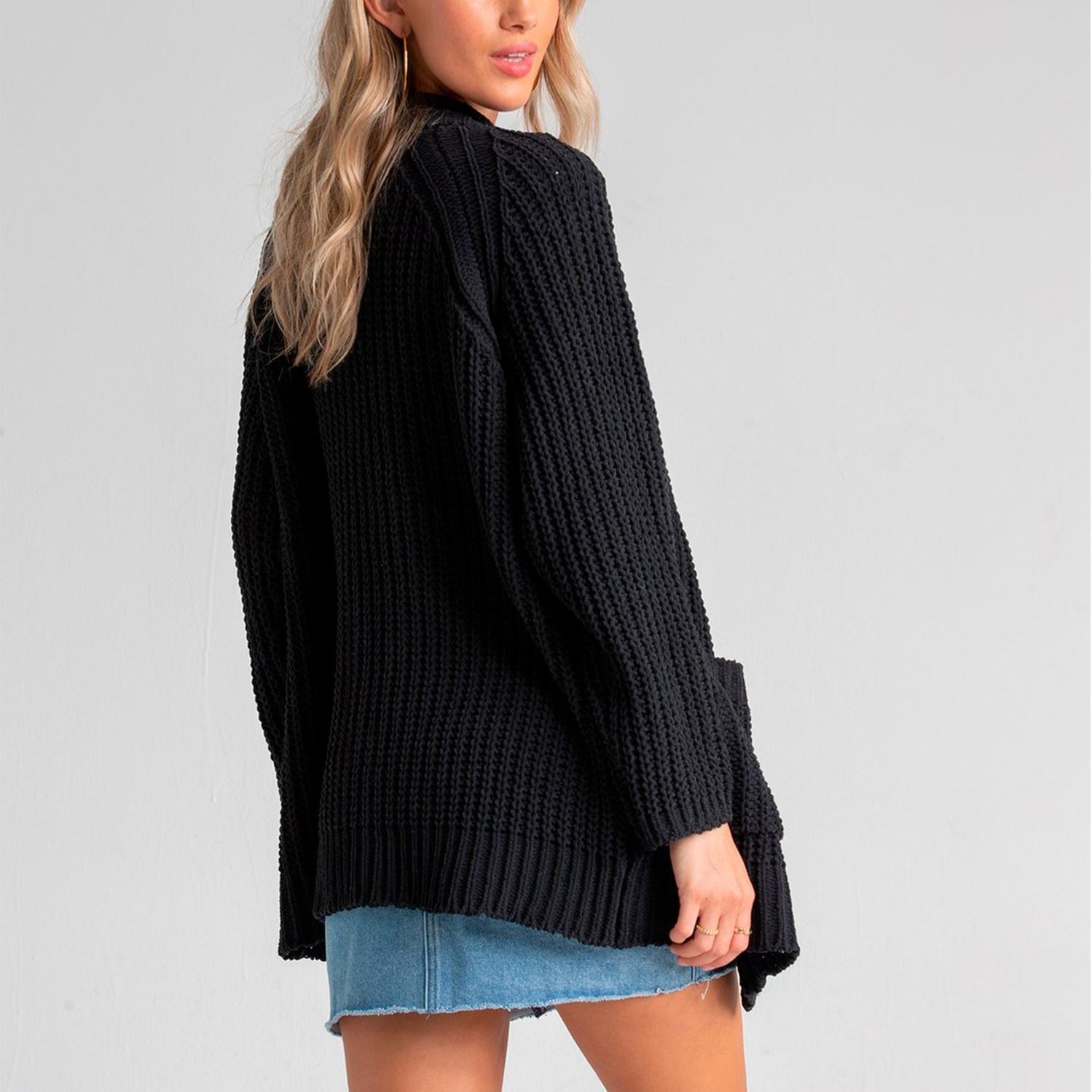 Sweater Warm Up Negro Mujer-1