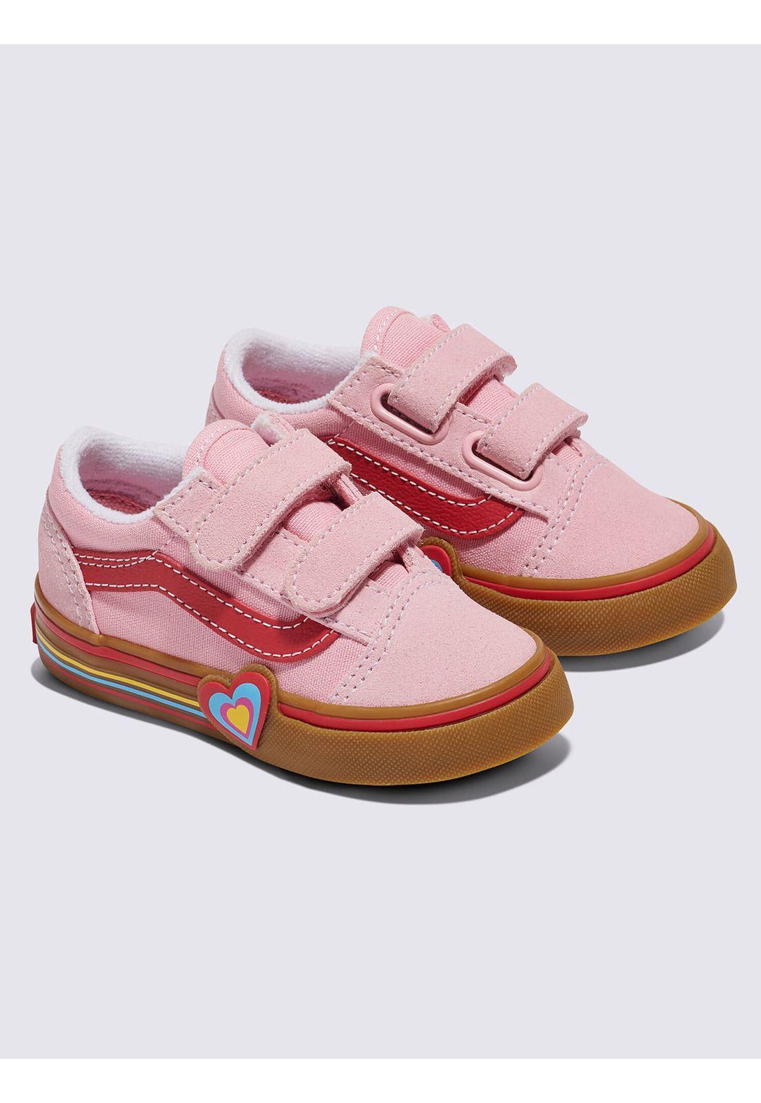 Zapatilla Niña Baby Old Skool V Heart Rosado Vans-0