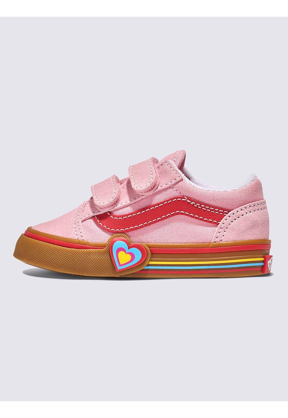 Zapatilla Niña Baby Old Skool V Heart Rosado Vans-1