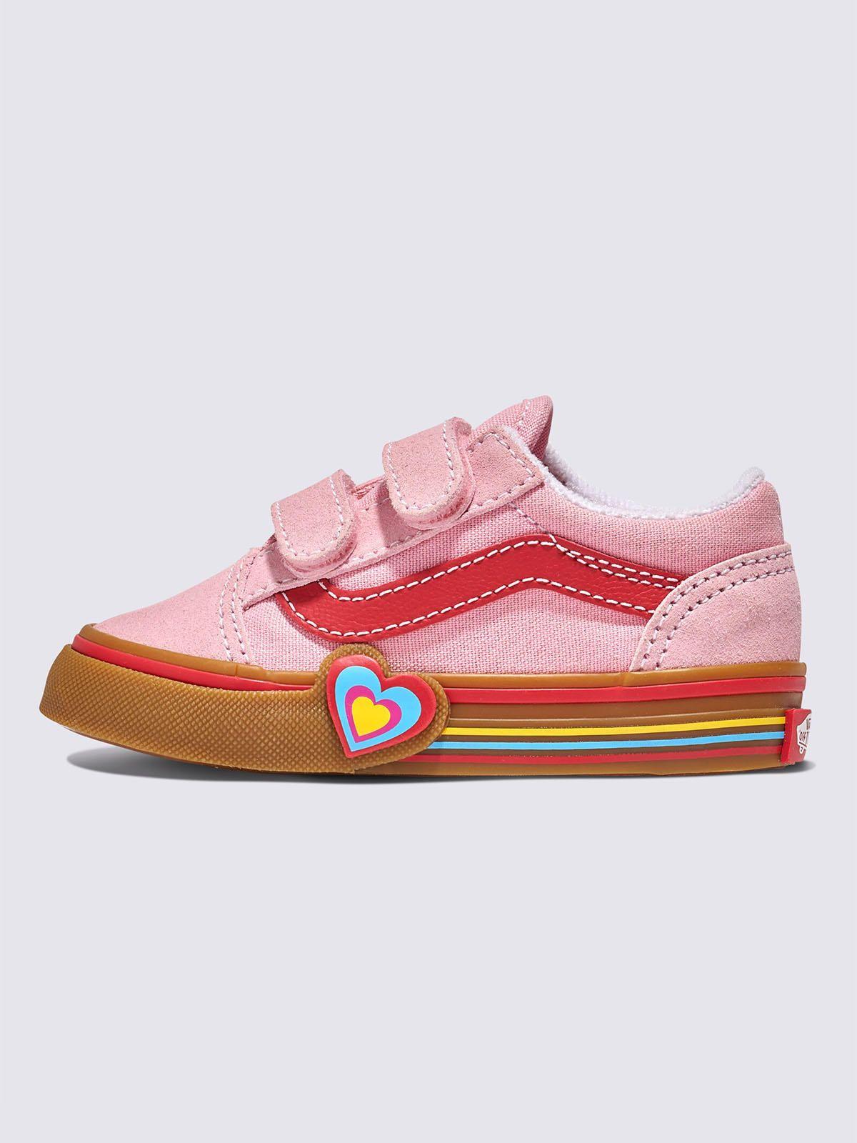 Zapatilla Niña Baby Old Skool V Heart Rosado Vans-1