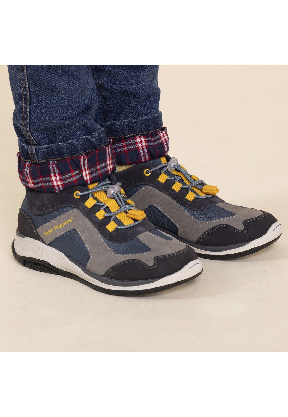 Zapatilla Cuero Niño Fastland Gris-1