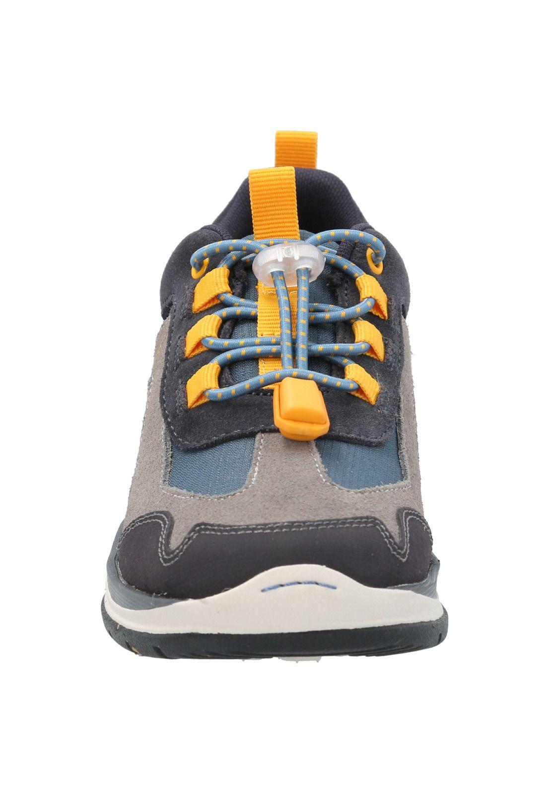Zapatilla Cuero Niño Fastland Gris-5