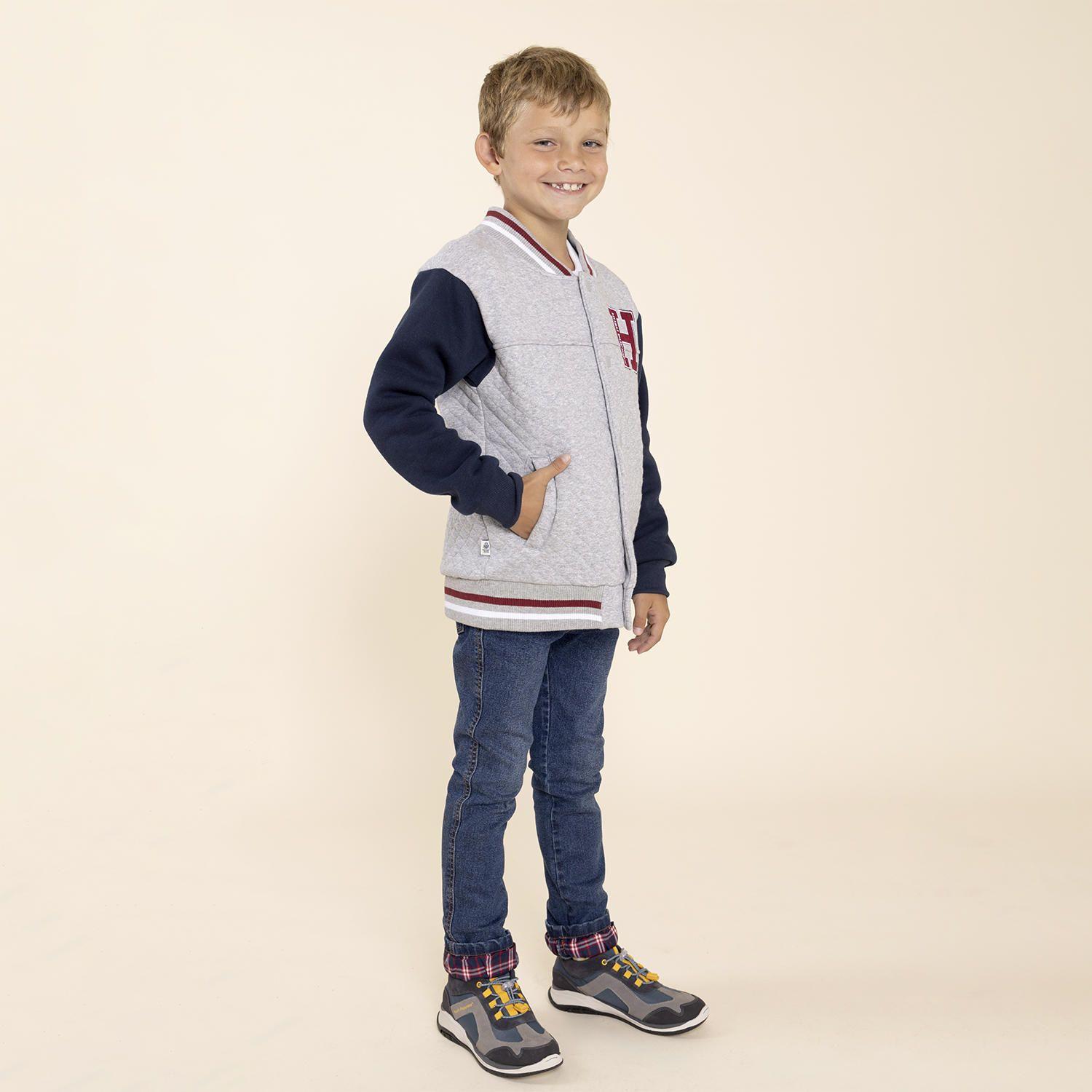 Zapatilla Cuero Niño Fastland Gris-3