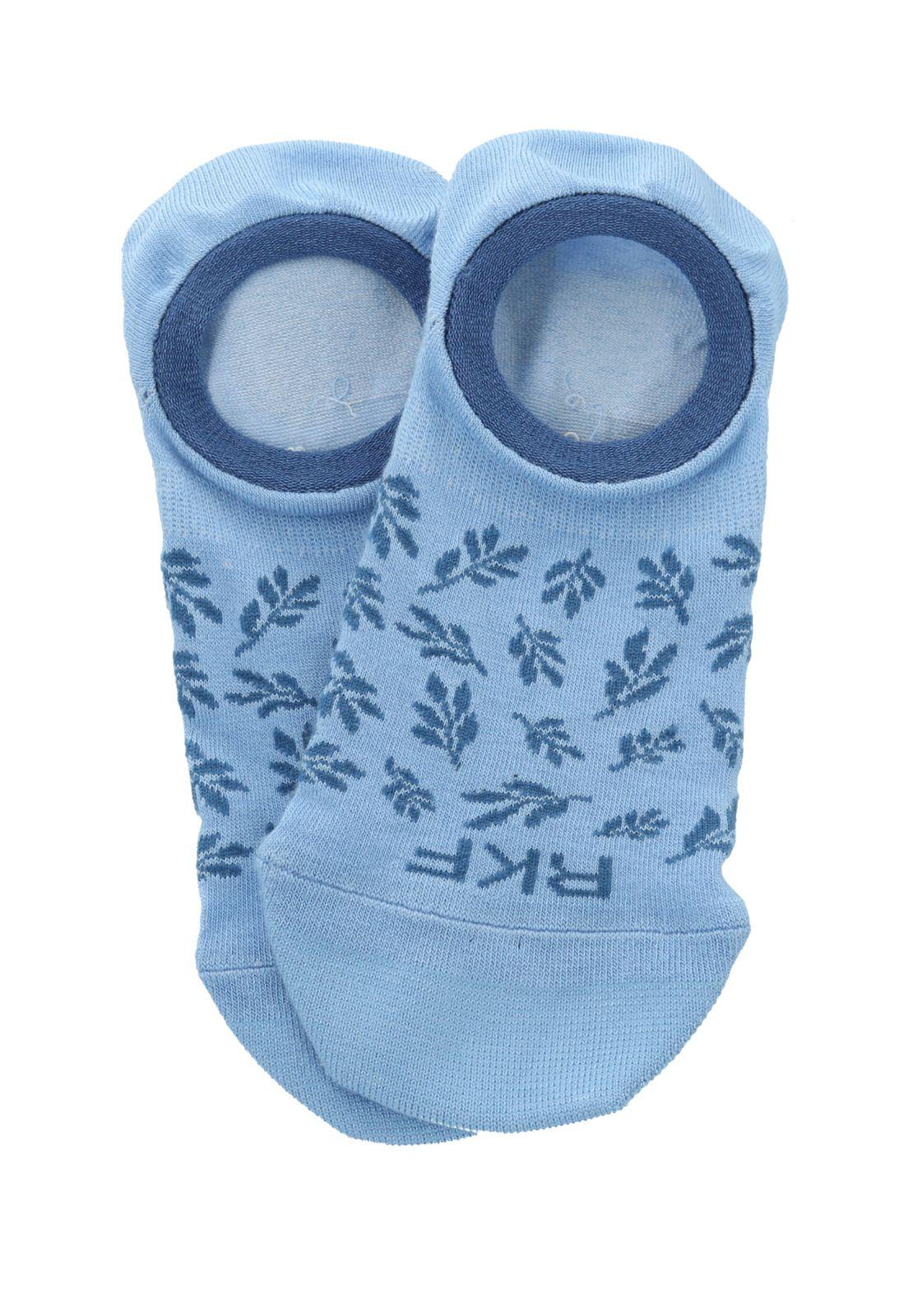 Calcetin Azul Leaves Mujer-2