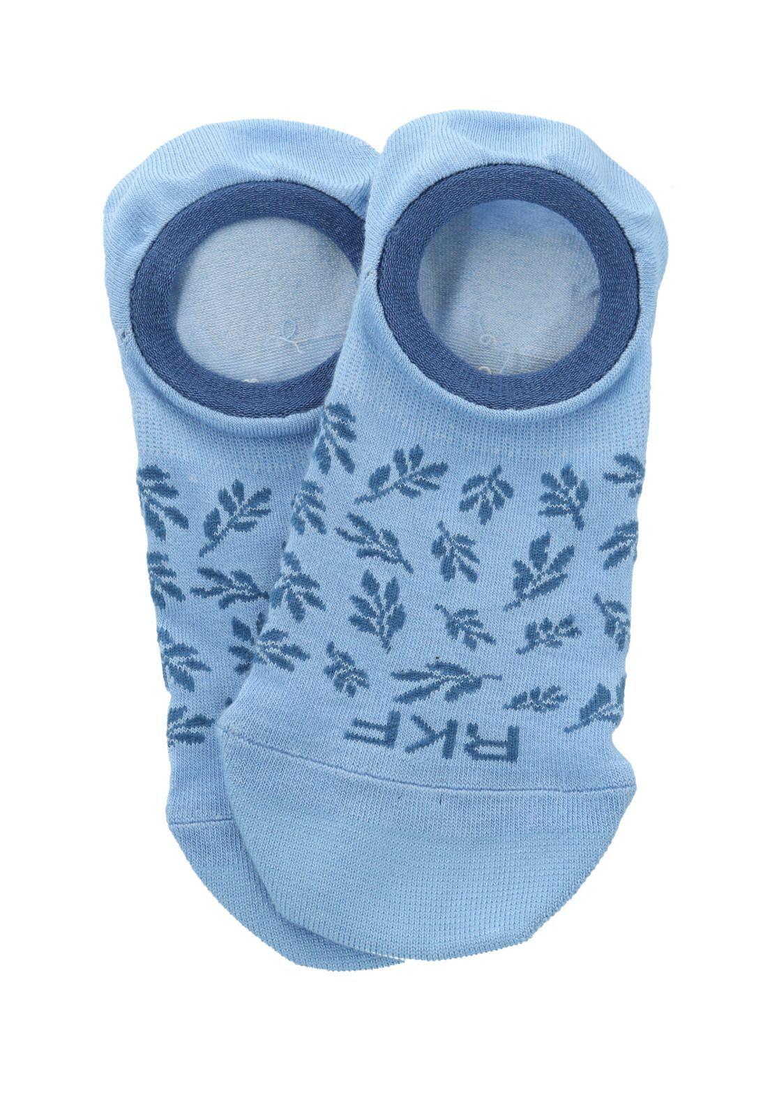 Calcetin Azul Leaves Mujer-2