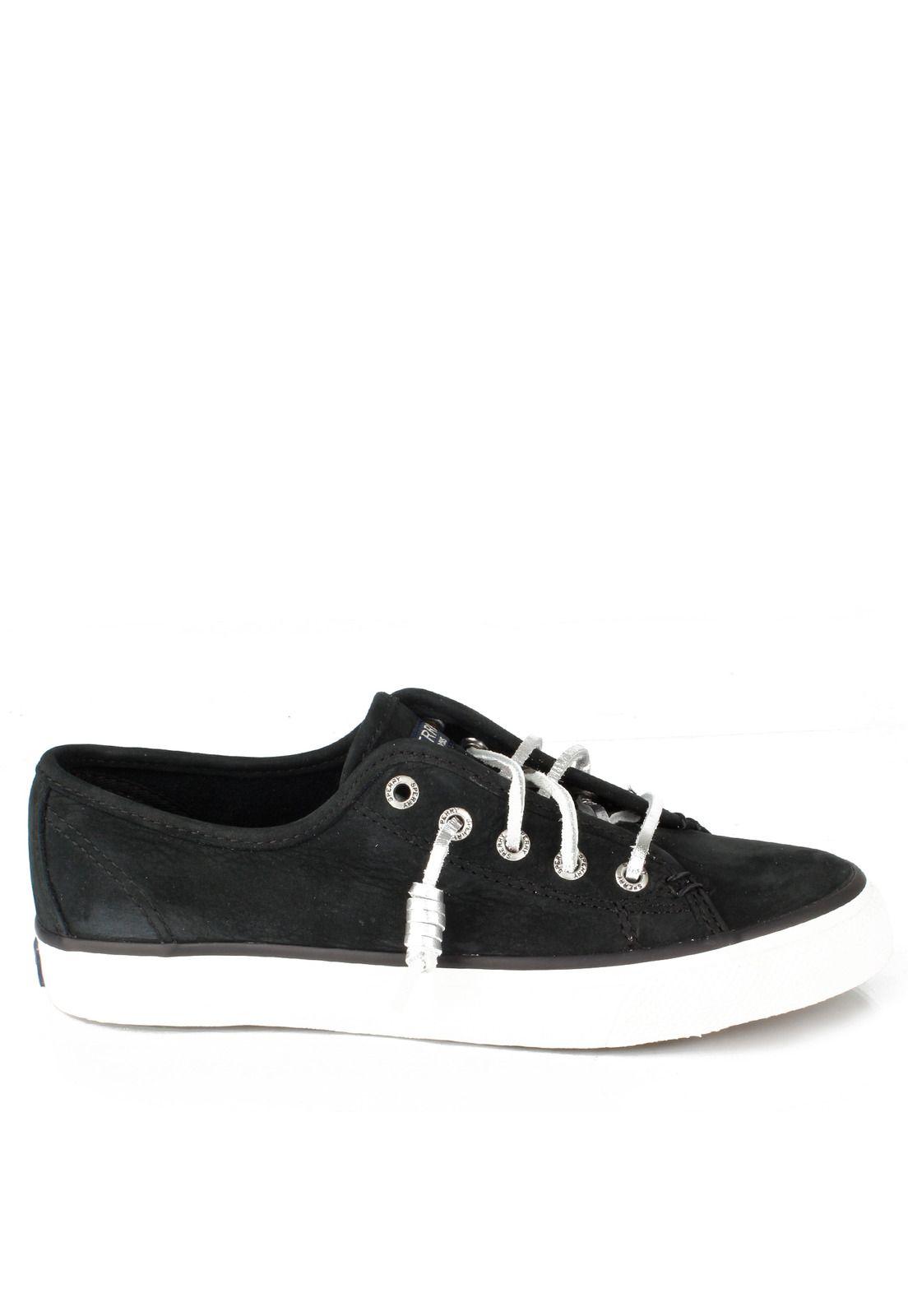 Zapatilla Cuero Seacoast Washable Lt Negro Mujer Sperry-1