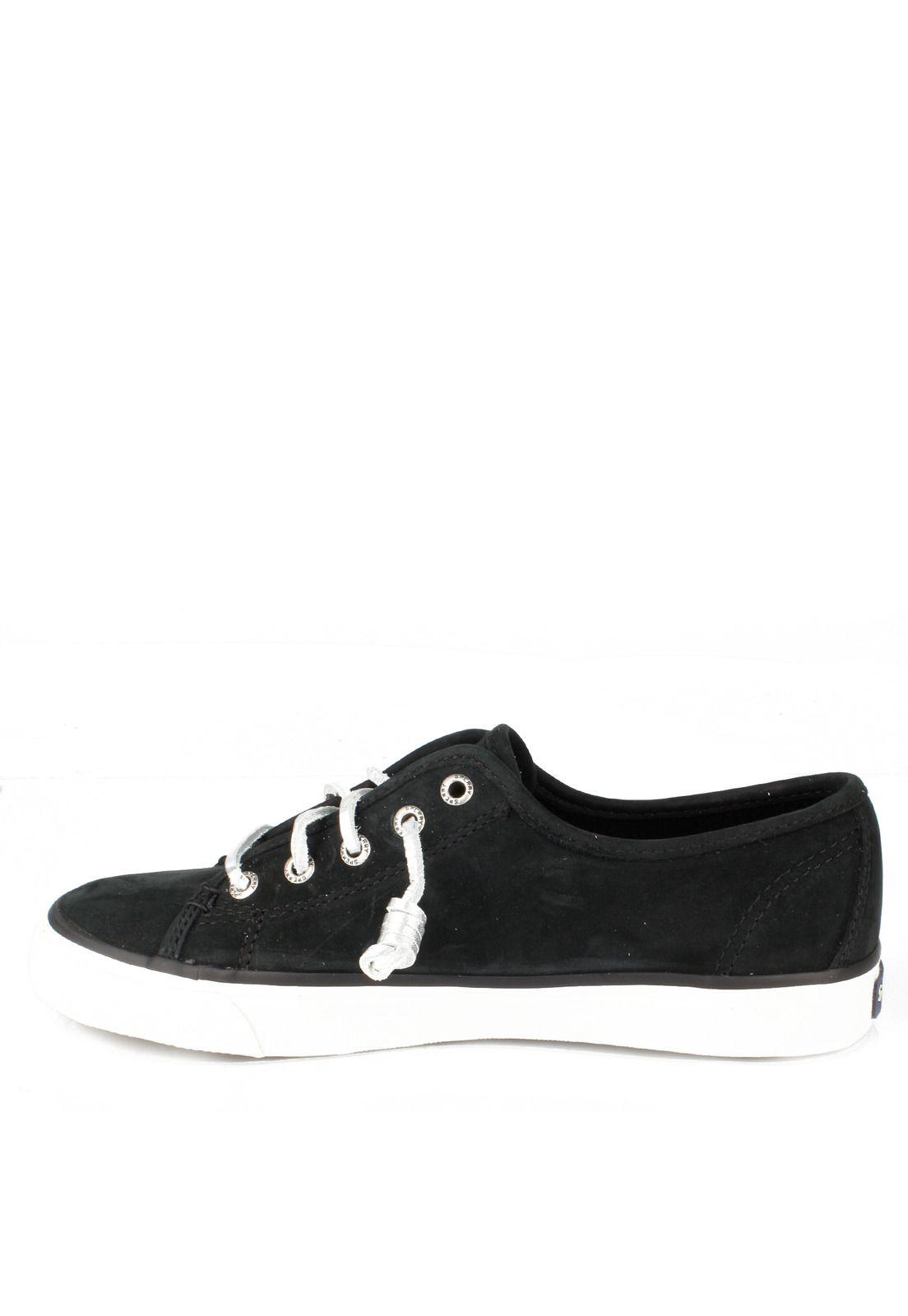 Zapatilla Cuero Seacoast Washable Lt Negro Mujer Sperry-2