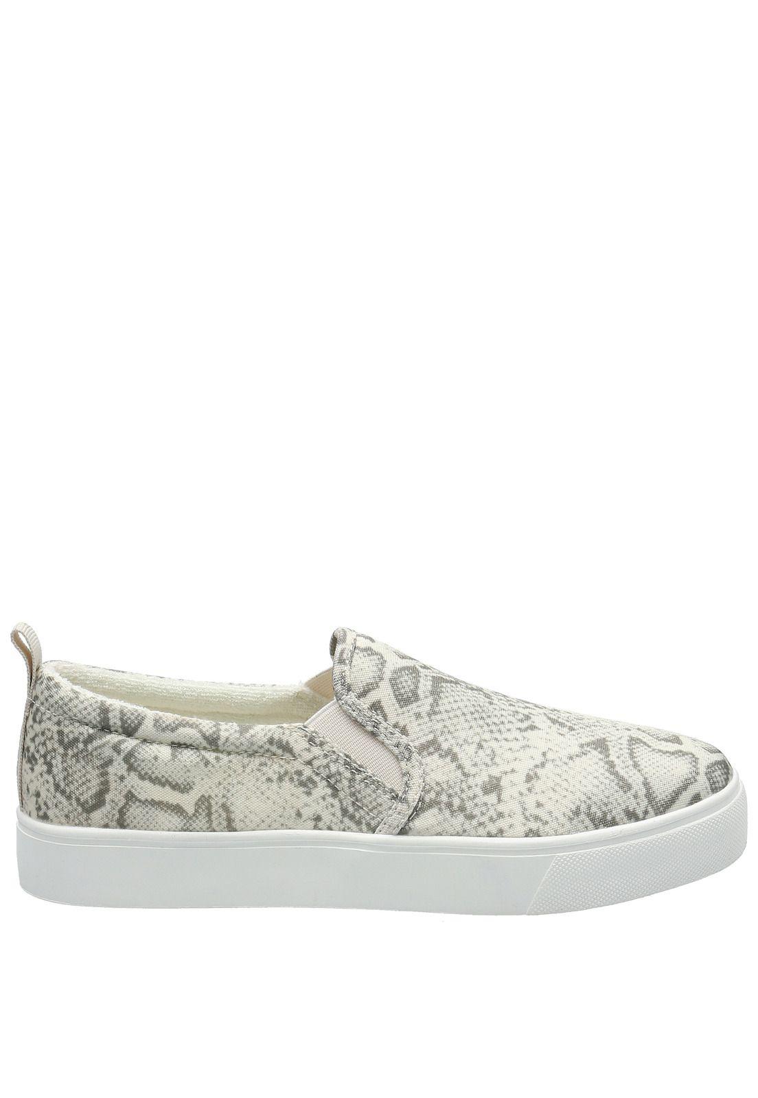 Zapatilla Mujer Animal Print Slip On Beige-1
