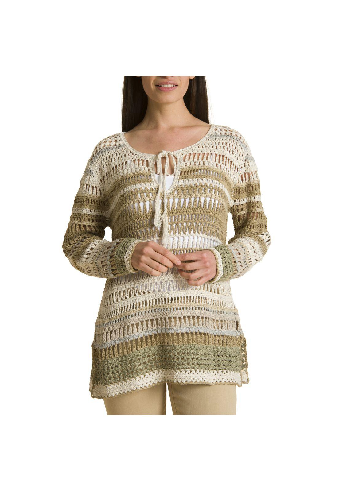 Sweater Crochet Jose Beige-0