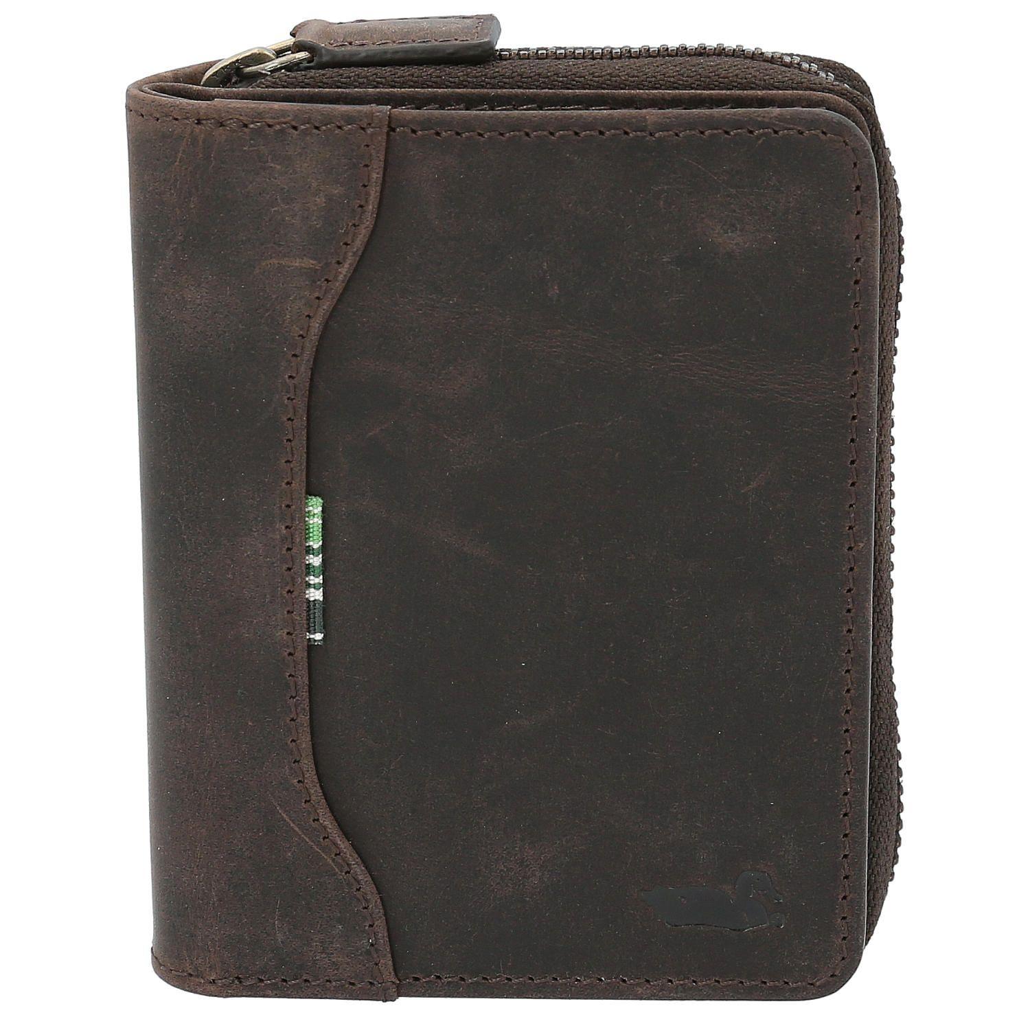 Billetera Cuero Hombre Oks Zip Multicard Café-0