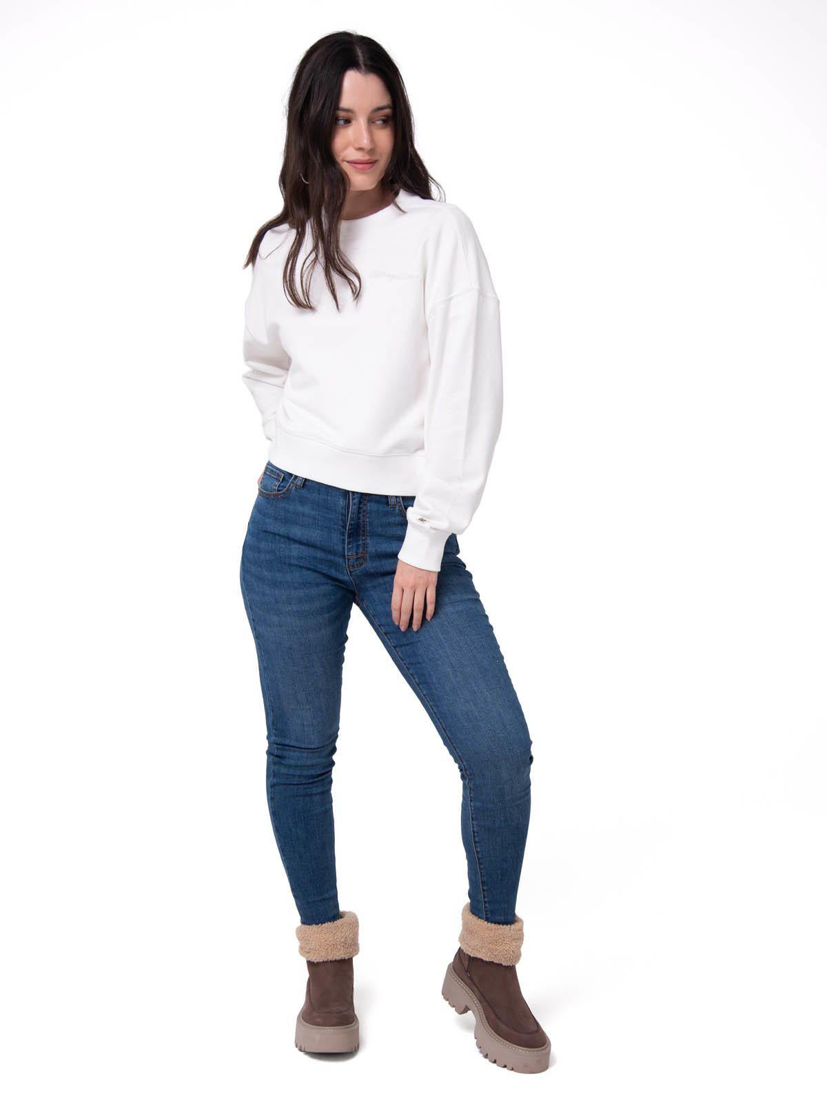 Polerón Mujer Relaxed French Terry Blanco-4