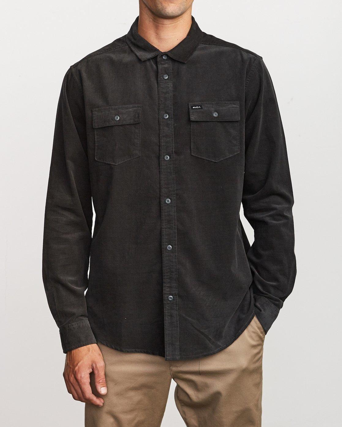 Camisa Hombre Freeman Cord Negro-2