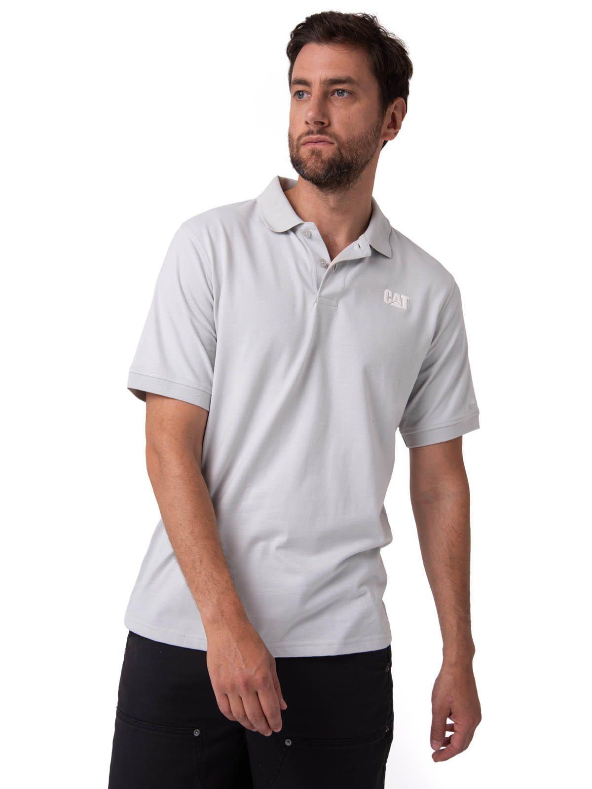 Polera Pique Manga Corta Logo Jersey Gris-0