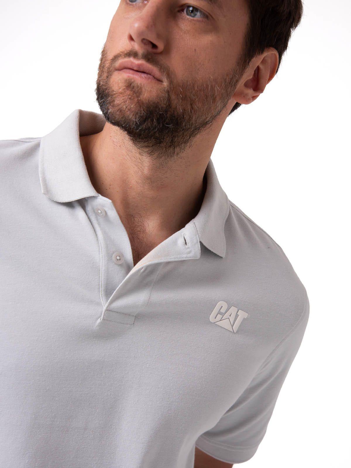 Polera Pique Manga Corta Logo Jersey Gris-3