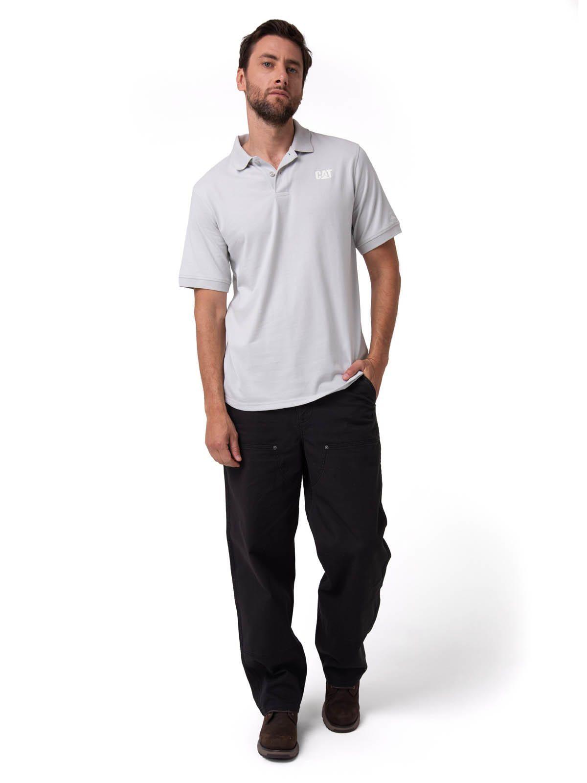 Polera Pique Manga Corta Logo Jersey Gris-4