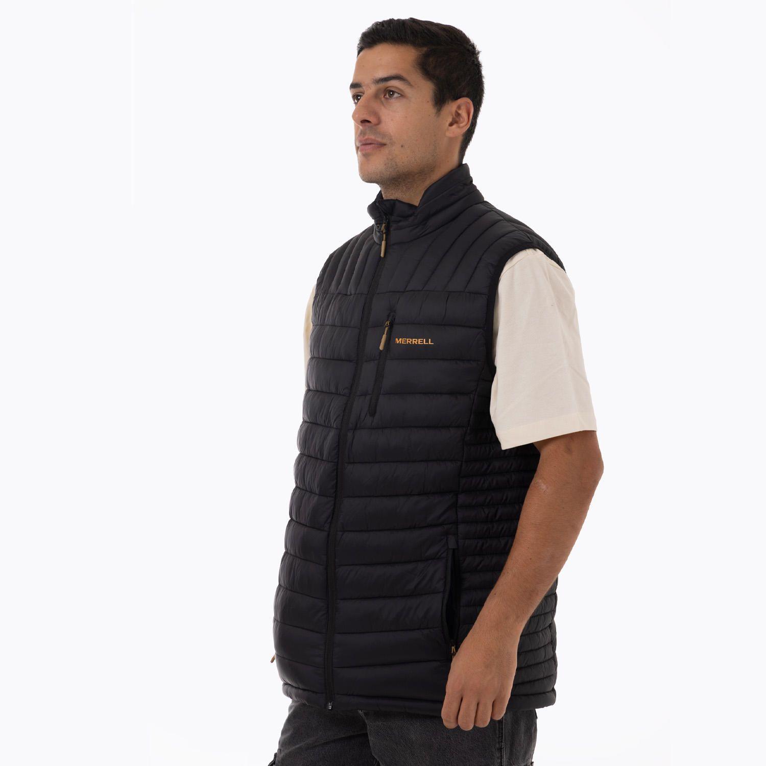 Parka Sin Mangas Hombre Full Zipper Negro-1