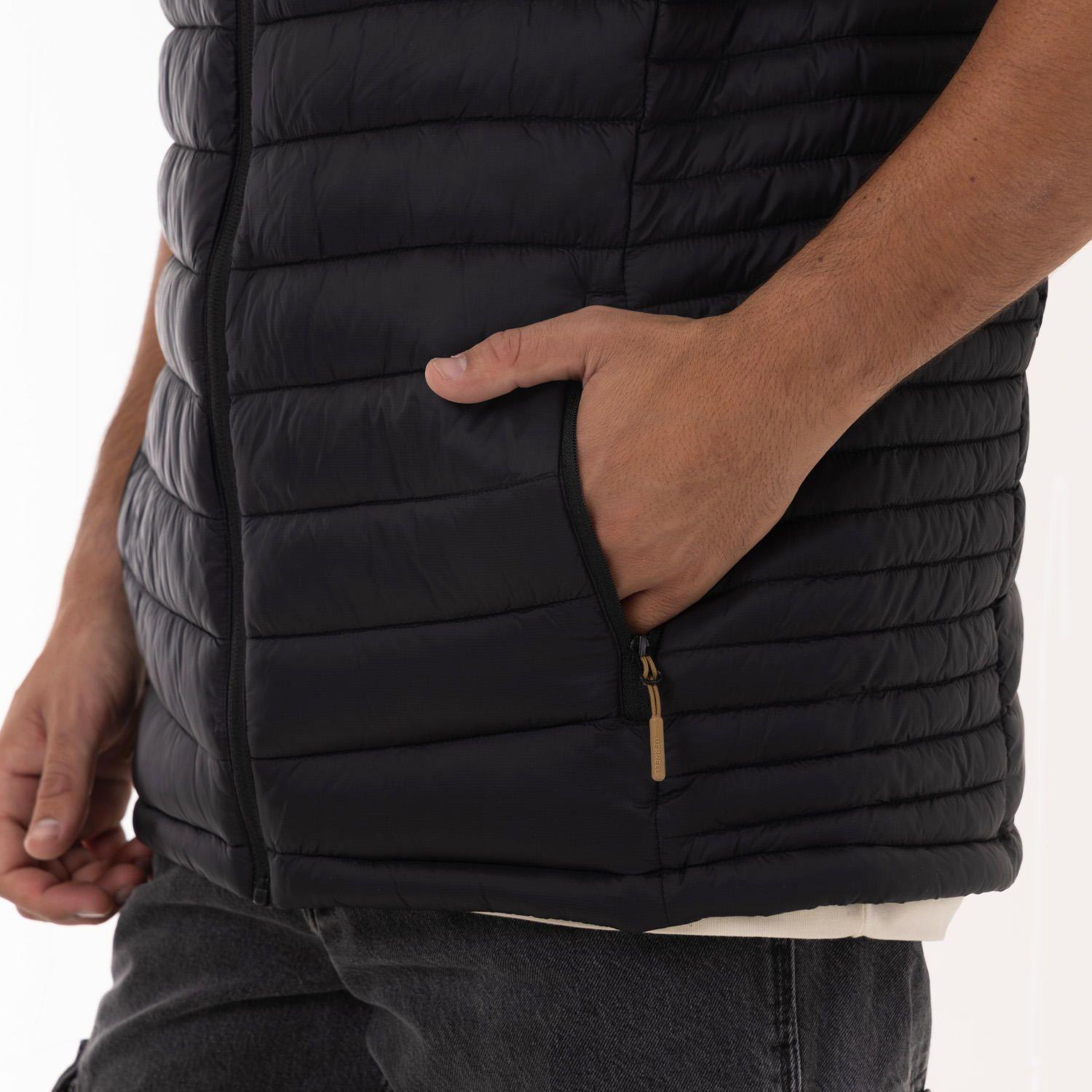 Parka Sin Mangas Hombre Full Zipper Negro-5